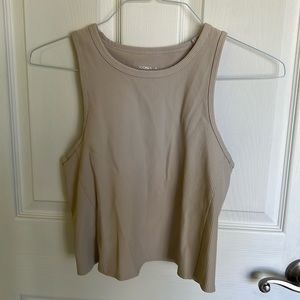 Cropped ribbed cream, tank top